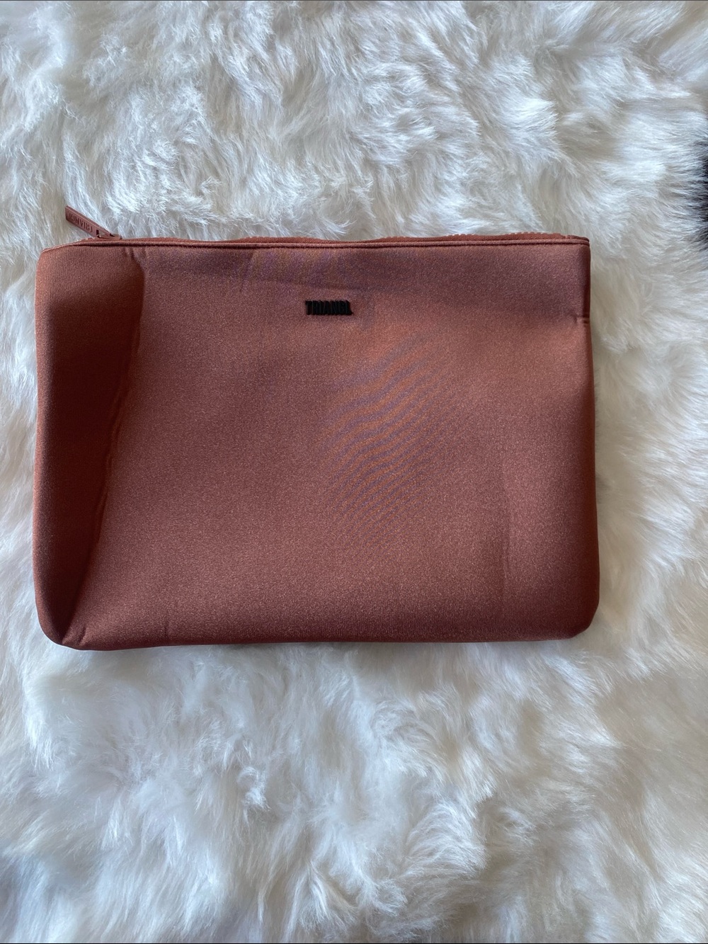 triangl swimwear Rust Satin Zip Cosmetic Pouch